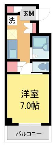 ハイムTAKA(1K/2階)の間取り写真