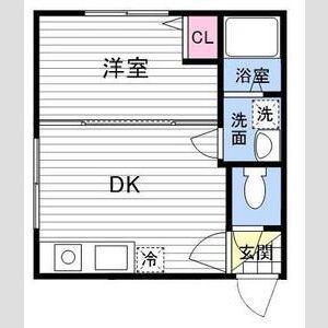 アミティエ(1DK/2階)の間取り写真