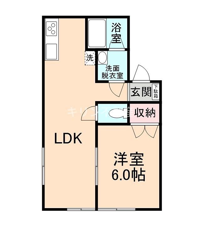児玉ハイツ(1LDK/1階)の間取り写真