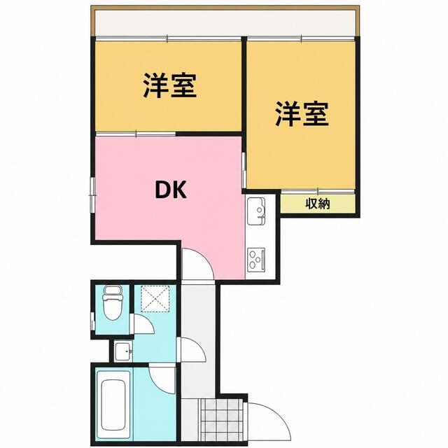 セブンスターマンション南烏山(2DK/4階)の間取り写真