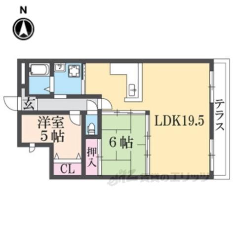 VISTA IMANISHI (2LDK/1階)の間取り写真