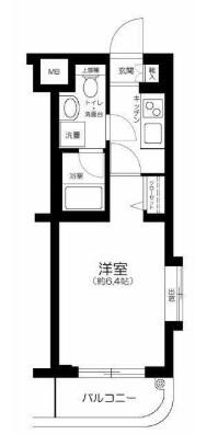 相鉄本線 平沼橋駅 徒歩8分 5階建 築18年(1K/2階)の間取り写真