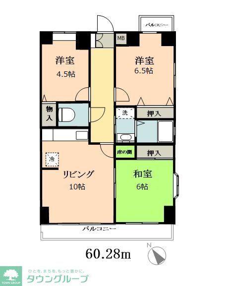 グレース八広(3LDK/4階)の間取り写真