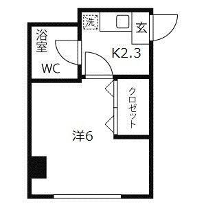 良本三川口マンション(1K/2階)の間取り写真