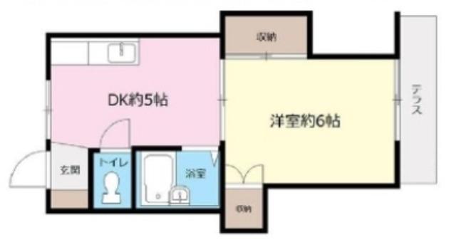 ユーエスハイム(1DK/1階)の間取り写真