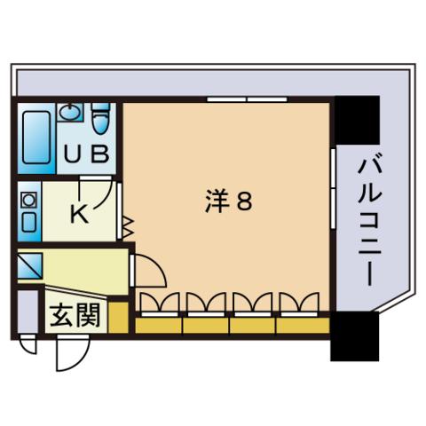 グランピア博多駅前(ワンルーム/4階)の間取り写真