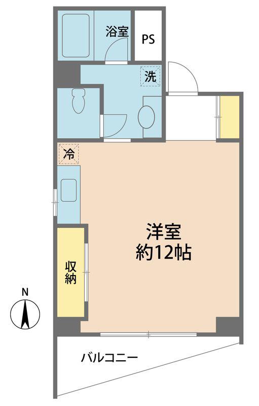 カツマタパールマンション(ワンルーム/3階)の間取り写真