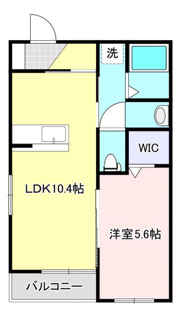 スペランツァ白河(1LDK/1階)の間取り写真