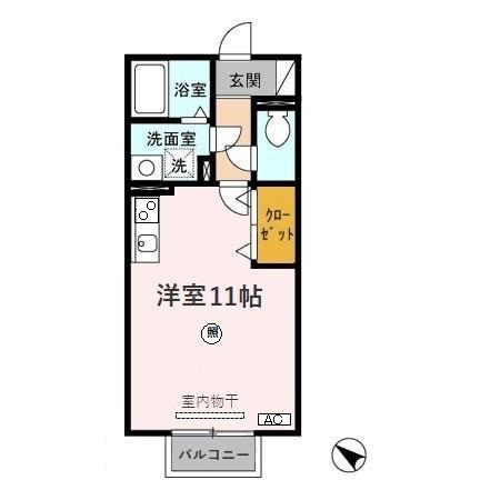 アバンテ(ワンルーム/2階)の間取り写真
