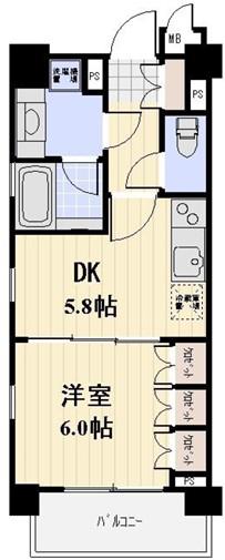 プロスペクト大森海岸(1DK/7階)の間取り写真