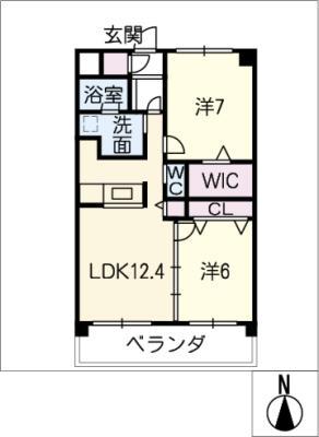 CATTLEYAII(2LDK/5階)の間取り写真