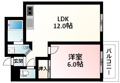 JMRレジデンス新大阪 (1LDK/9階)の間取り写真