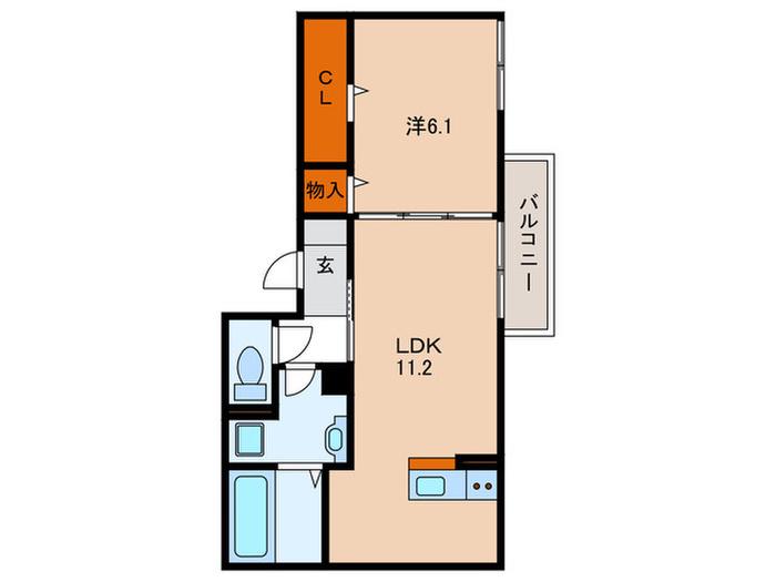 FIKA蓮宮(1LDK/1階)の間取り写真