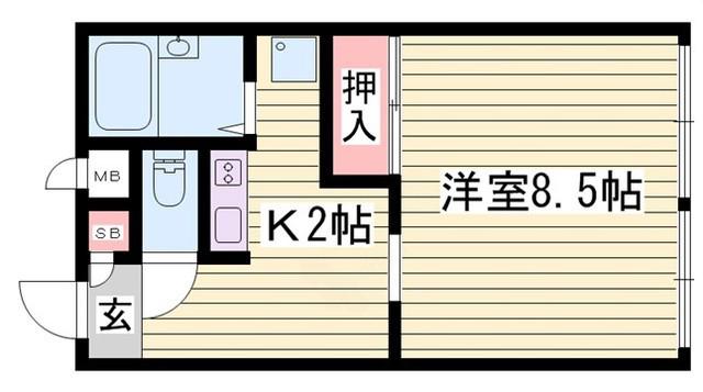 プレジール志村(1K/2階)の間取り写真