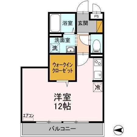 シャルムHA(1K/2階)の間取り写真