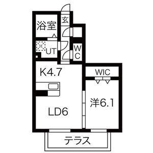 HOURAIマンション(1LDK/1階)の間取り写真