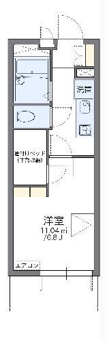 レオパレスモモハイツ(1K/2階)の間取り写真