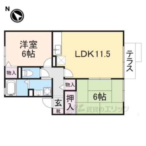 サニードゥウェリングⅡ(2LDK/2階)の間取り写真