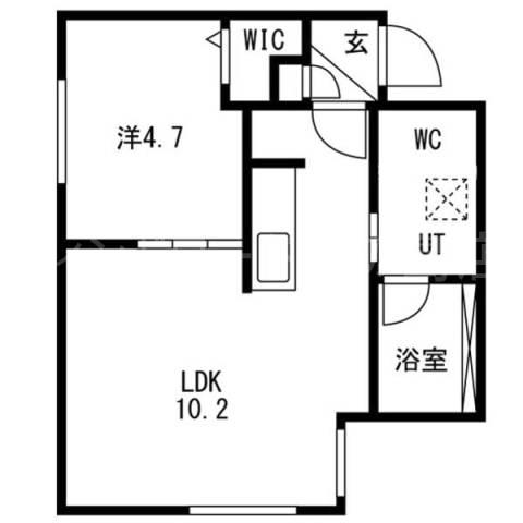 GRACE豊平(1LDK/3階)の間取り写真