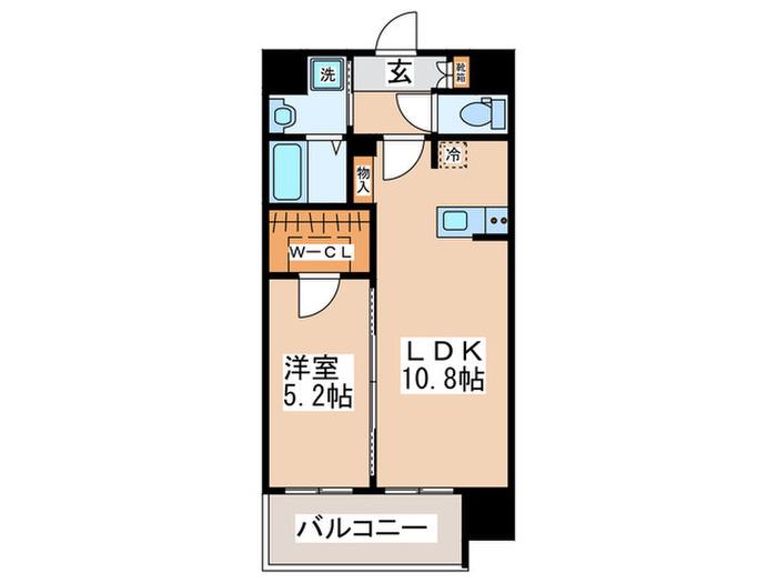CHERRY BLOSSOM 真田山(1LDK/6階)の間取り写真