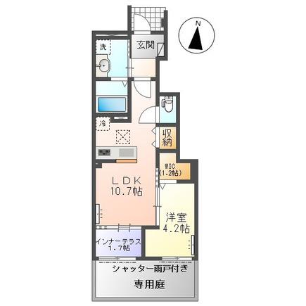 イグナスI(1LDK/1階)の間取り写真