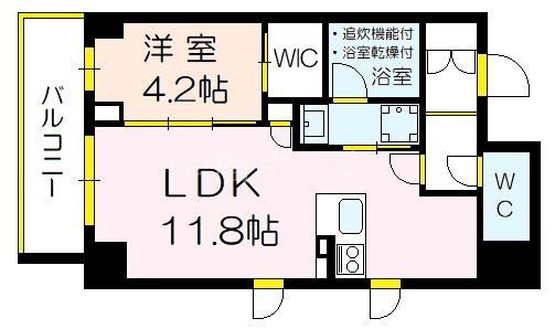 シャーメゾン上町台(1LDK/8階)の間取り写真