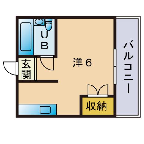 PLイースト西新(ワンルーム/1階)の間取り写真