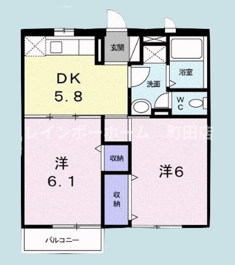 OMハイツⅡ(2DK/1階)の間取り写真