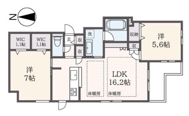 高井戸西2丁目メゾン(2LDK/3階)の間取り写真