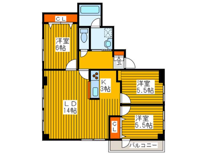 琴似NKビル(3LDK/3階)の間取り写真