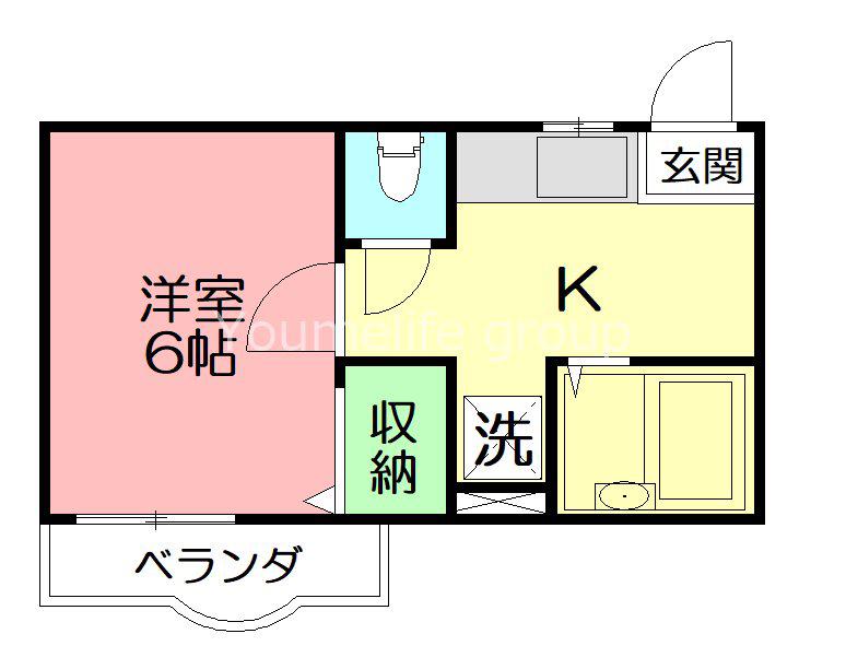 ラポール・アイII(1K/2階)の間取り写真