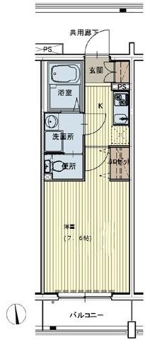 シャトー西台(1K/1階)の間取り写真