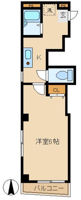 パレットハウス(1K/4階)の間取り写真