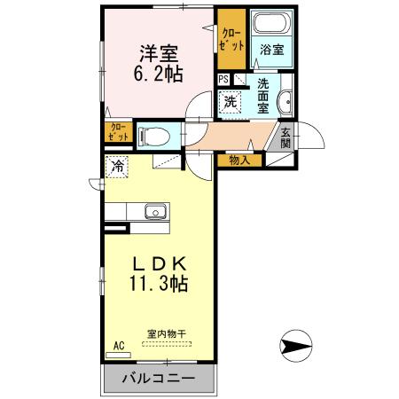 フォルテ アーバン(1LDK/2階)の間取り写真