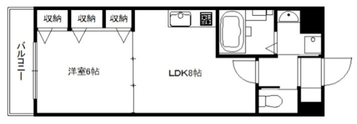 ベンリッジ(1LDK/3階)の間取り写真