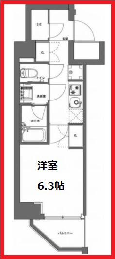ハーモニーレジデンス両国ウォーターフロント(1K/7階)の間取り写真