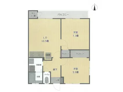 MOLA MOLA(2LDK/2階)の間取り写真