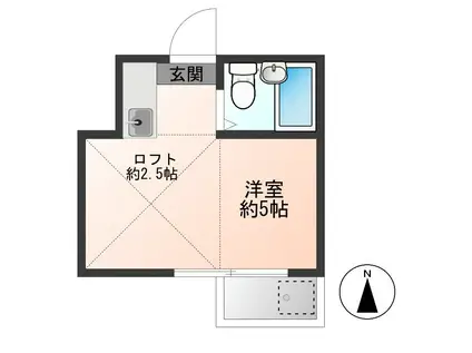 寿町アパート(ワンルーム/2階)の間取り写真
