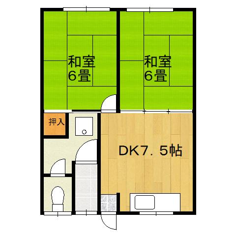 メゾン益田(2DK/2階)の間取り写真