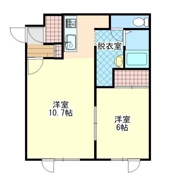 ＪＲ富良野線 旭川駅 徒歩25分 3階建 築25年(1LDK/3階)の間取り写真