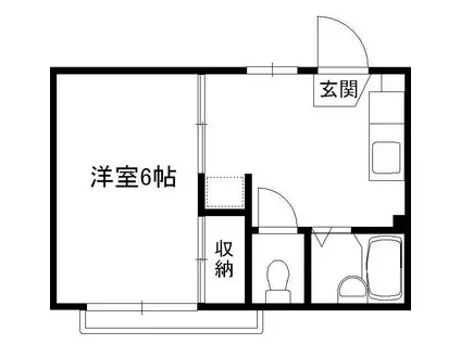 新伸コーポ B棟(1K/1階)の間取り写真