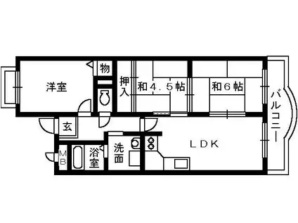 ホワイトウェル(3LDK/4階)の間取り写真