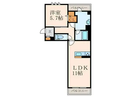 SHAMAISON VIVACE(1LDK/3階)の間取り写真