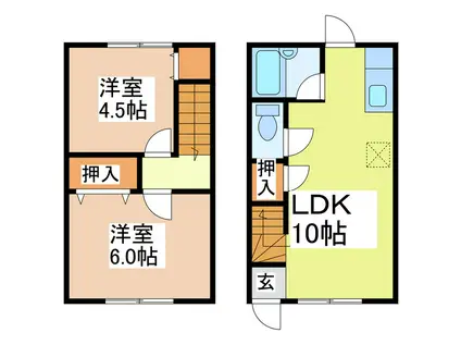 ジュネスワコー(2LDK/1階)の間取り写真
