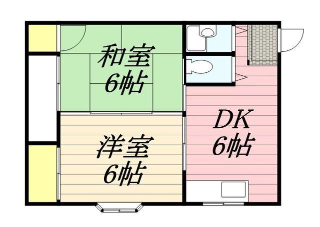 TWIN26(2DK/5階)の間取り写真