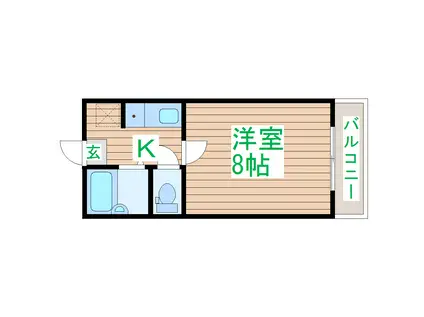 大和町フルーチェ・モリヤ(1K/2階)の間取り写真