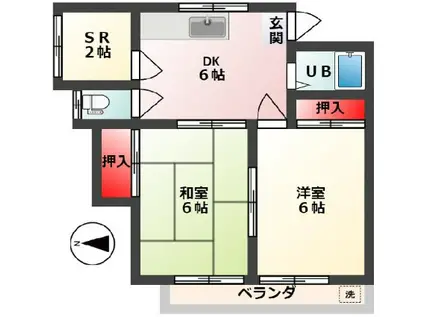 ハイネス成増(2SDK/2階)の間取り写真