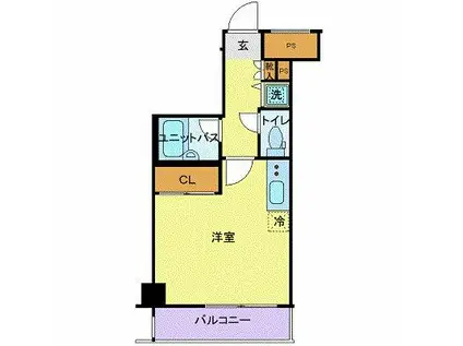 スカイコート品川大崎(ワンルーム/6階)の間取り写真