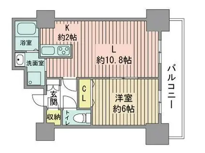 ティアラタワー中島倶楽部(1LDK/24階)の間取り写真