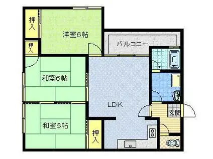 サンハイツ(3LDK/2階)の間取り写真